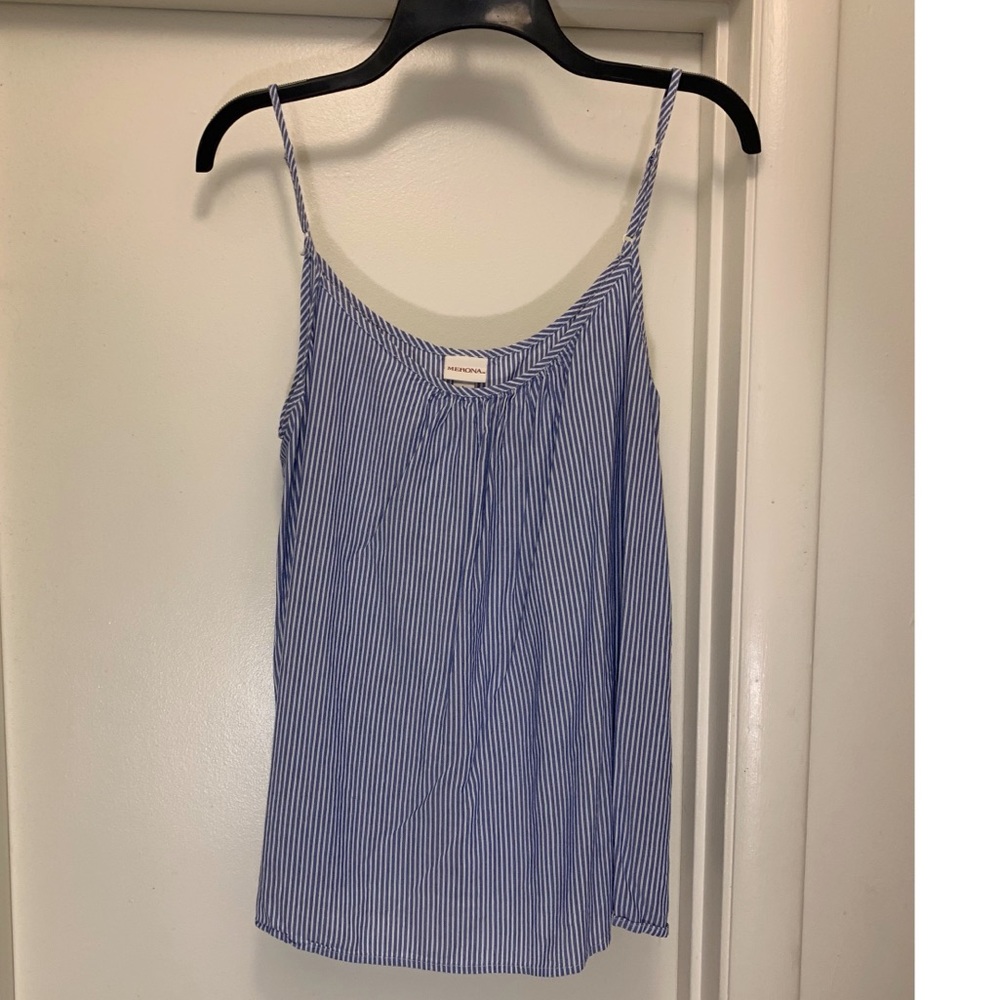 Blue and White Tank Top